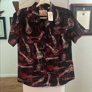Black and Red Short Sleeve Aloha shirt from Hawaii
